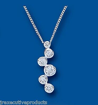 Sterling Silver Modern Pendant Gemstone 18" Chain 925 hallmark British made
