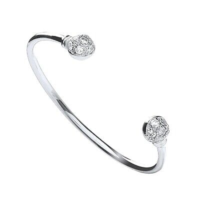 Baby Gemstone Torque Bangle Little Girls Christening 925 Hallmark British Made