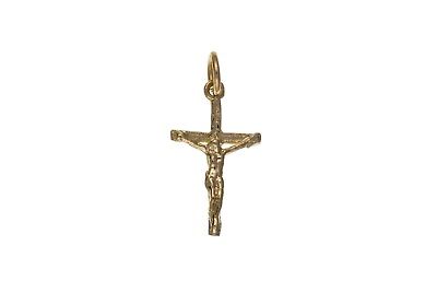 Small Yellow Gold Crucifix Pendant British Made Hallmarked