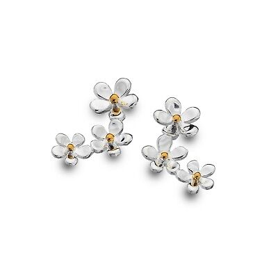 Daisy Cluster Stud Earrings Sterling Silver 925 Hallmarked Detail Studs