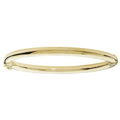 Yellow Gold Bangle Plain Ladies Hinged British Made & Hallmarked Womens Bracelet