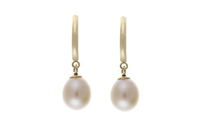 Pearl Pendant and Earring Set Solid Yellow Gold Hallmarked Cultured Freshwater
