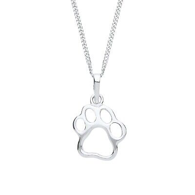 Dog Paw Print Set Pendant and Drop Earrings Sterling Silver 925 Hallmark Boxed