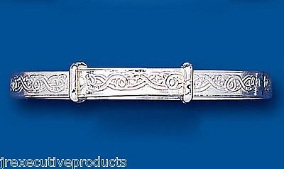 Solid Silver Baby Bangle 18 months to 3 years Celtic Design Expandable