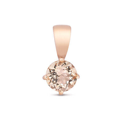 Morganite Pendant and Earrings Set Classic Solitaire 9ct Rose Gold Hallmarked