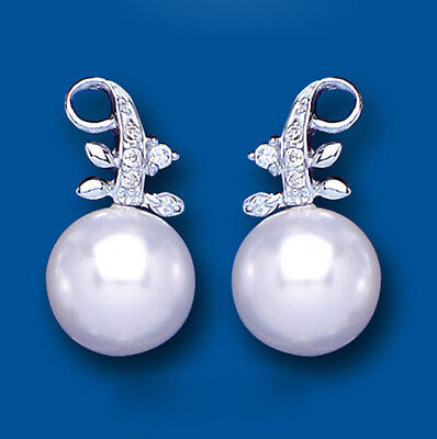 Pearl Silver Drop Earrings Sparkly Drops 925 Hallmark
