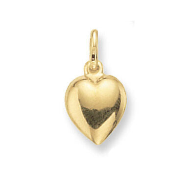 Small Gold Heart Pendant Hallmarked 9 Carat Yellow Gold 9mm British Made