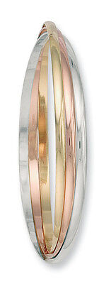 Russian Wedding Bangle Three Colour Gold Rose White and Yellow Gold Ladies