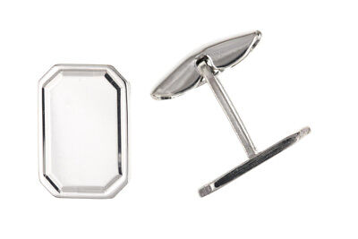 Cufflinks Solid Sterling Silver Rectangular