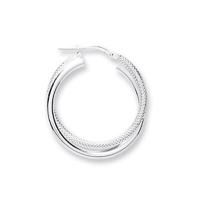 Silver Hoop Earrings Creole Sterling Silver 23mm Hoops 925 hallmark