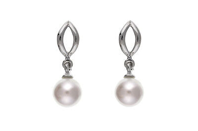 Pearl Marquise Silver Earrings 925 Hallmark Drop Drops