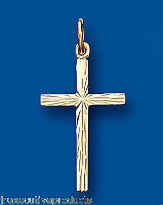 Gold Cross Pendant Yellow Gold Cross Necklace Diamond Cut Cross