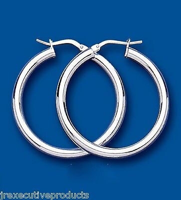 Silver Creole Hoop Earrings 925 hallmark 30mm Diameter