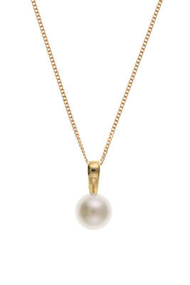 Pearl Set Yellow Gold Classic Pendant and Drop Earrings Hallmarked British Made