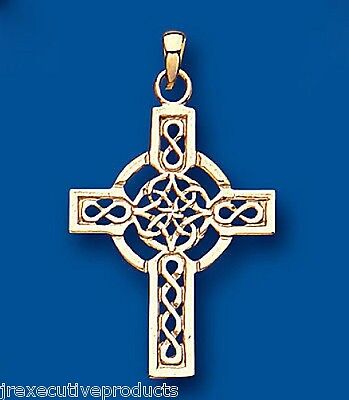 Celtic Cross Pendant Yellow Gold Hallmarked British Made