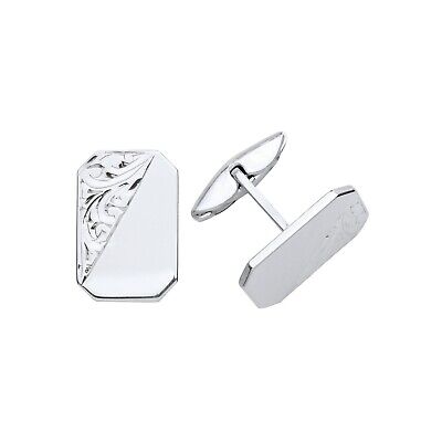 Cufflinks Rectangular Solid Sterling Silver