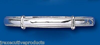 Children Bangle Sterling Silver 7-13 years Milled Edge Adjustable 925 Hallmark