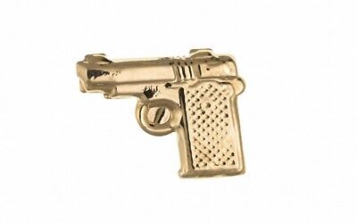Men's Pistol Gun Earring 9ct Yellow Gold Gents Stud