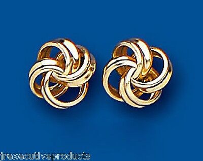 Yellow Gold Knot Stud Earrings Solid 9 Carat Studs 9mm British Made
