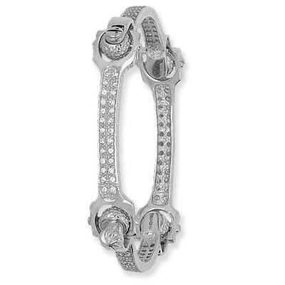Sterling Silver Ladies Spanner Bangle Pave Gemstones Hallmarked