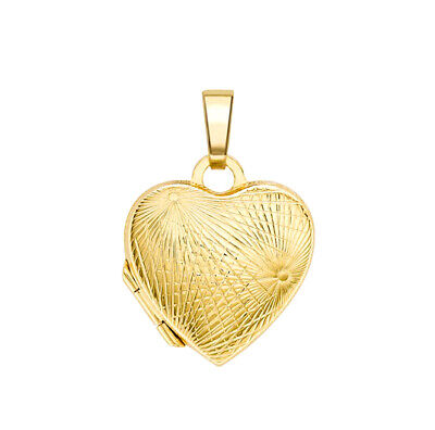 Heart Shaped Spectrum Locket 9ct Yellow Gold Hallmarked British Made 15 x 14mm.