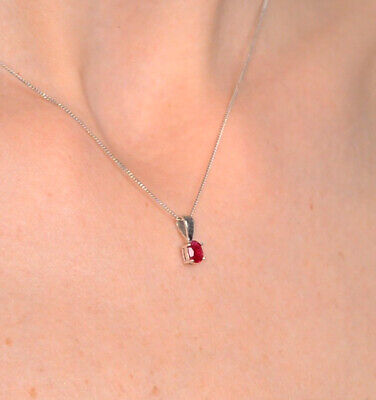 Ruby Pendant and Earrings Set Classic Solitaire 9ct Yellow Gold Hallmarked