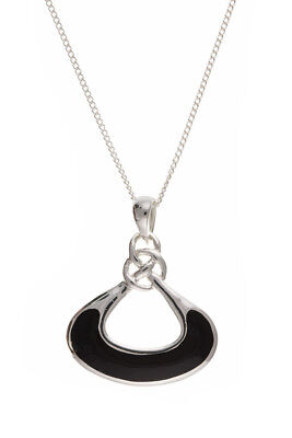 Onyx Set Solid Silver Pendant and Drop Earrings Hallmarked