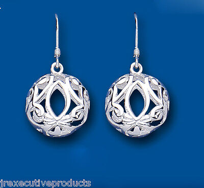 Sterling Silver Filigree Earrings Drops 925 Hallmark British Made