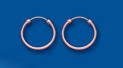 Rose Gold Hoop Earriings Capped Sleeper Hoops 18mm