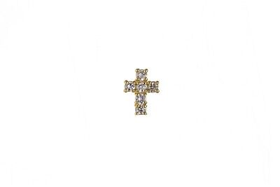 9ct Yellow Gold Men's Cross Stud Earring Gents Religious Solid Gold