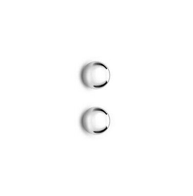 Polished Round Ball Gold Stud Earrings 18ct White Gold British Made 4mm