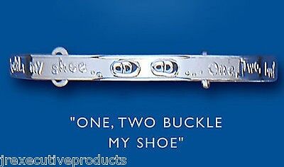 Childrens Bangle Silver 1 2 Buckle My Shoe Adjustable 3-7 yrs 925 hallmark