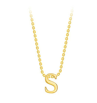 Capital S Initial Pendant 9ct Yellow Gold Ladies Complete With Gold Chain