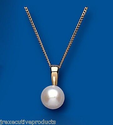 Cultured Freshwater Pearl Pendant Yellow Gold Classic Necklace 18" Chain