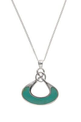 Turquoise Pendant and Drop Earrings Set Solid Sterling Silver