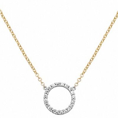Ladies Gold Necklace Yellow Gold Open Circle Necklace With Adjustable Chain