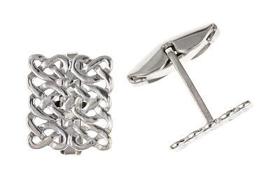 Silver Cufflinks Celtic Cufflinks Solid 925 Sterling Silver Square Cufflinks