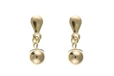 9ct Bead Drop Earrings Yellow Gold Drops Dangly Hallmarked