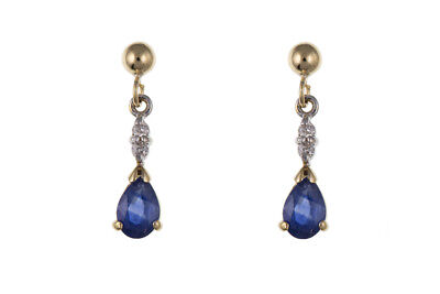 Sapphire and Diamond Earrings Kanchan Sapphires Yellow Gold Drop Drops