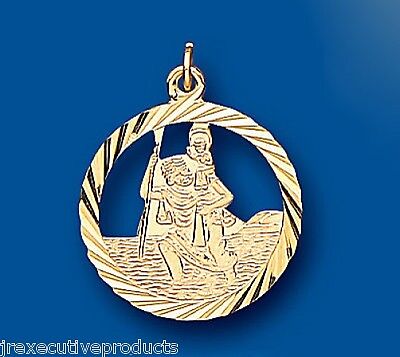 Yellow Gold St. Christopher Pendant 19mm Hallmarked British Made