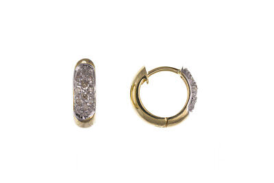 Men's Earring Diamond Huggie Earring 9 Carat Yellow Gold Hoop Earring