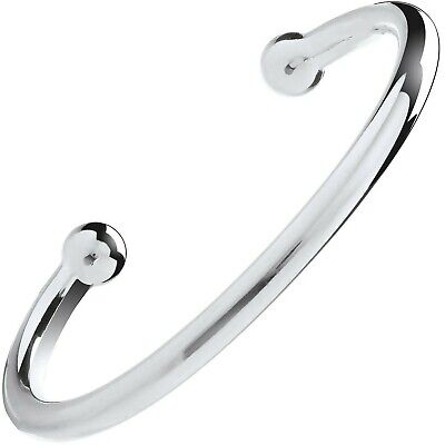 Sterling Silver Torque Bangle Gents Mens Solid Bracelet Hallmark British