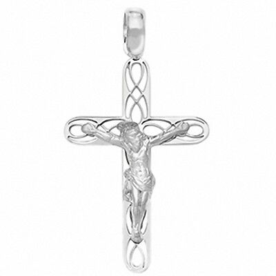 Silver Crucifix Cross Pendant 44 x 24mm 925 Hallmark