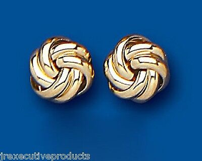 Yellow Gold Knot Stud Earrings Solid 9 Carat Studs 8mm British Made