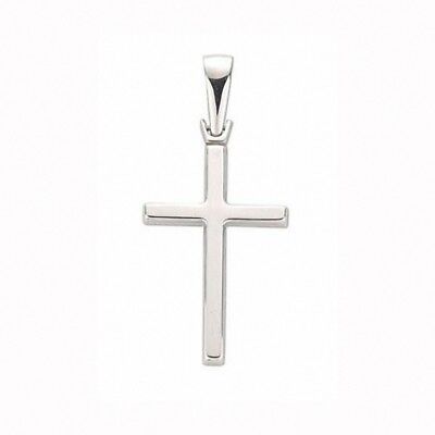 White Gold Cross Pendant British Made Hallmarked