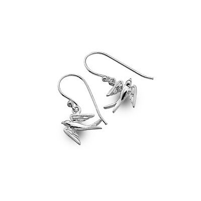 Swallow Drop Earrings Sterling Silver 925 Hallmarked Drops