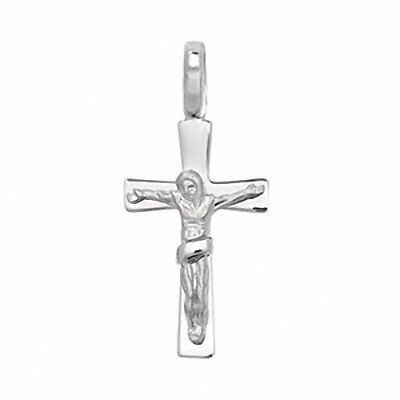 Silver Crucifix Cross Pendant Necklace Gemset 36 x 17mm 925 Hallmark