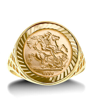 9ct Yellow Gold 10th St George Ring Fully Hallmarked