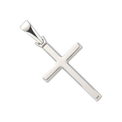 White Gold Cross Pendant British Made Hallmarked