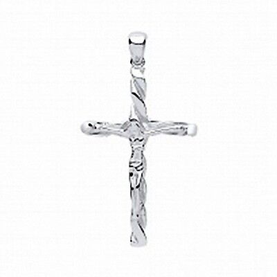 Sterling Silver Crucifix Cross Pendant 925 Hallmark 43 x 26mm